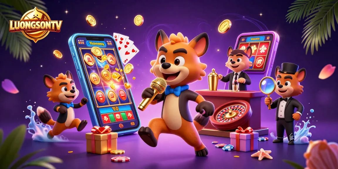 LUONGSONTV showcases a thrilling casino scene with hyenas engaging in exciting betting activities.