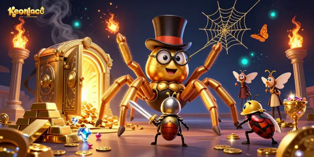 Experience the thrill of keonhacaivietnam with a vibrant 3D illustration featuring a colorful gambling scene.