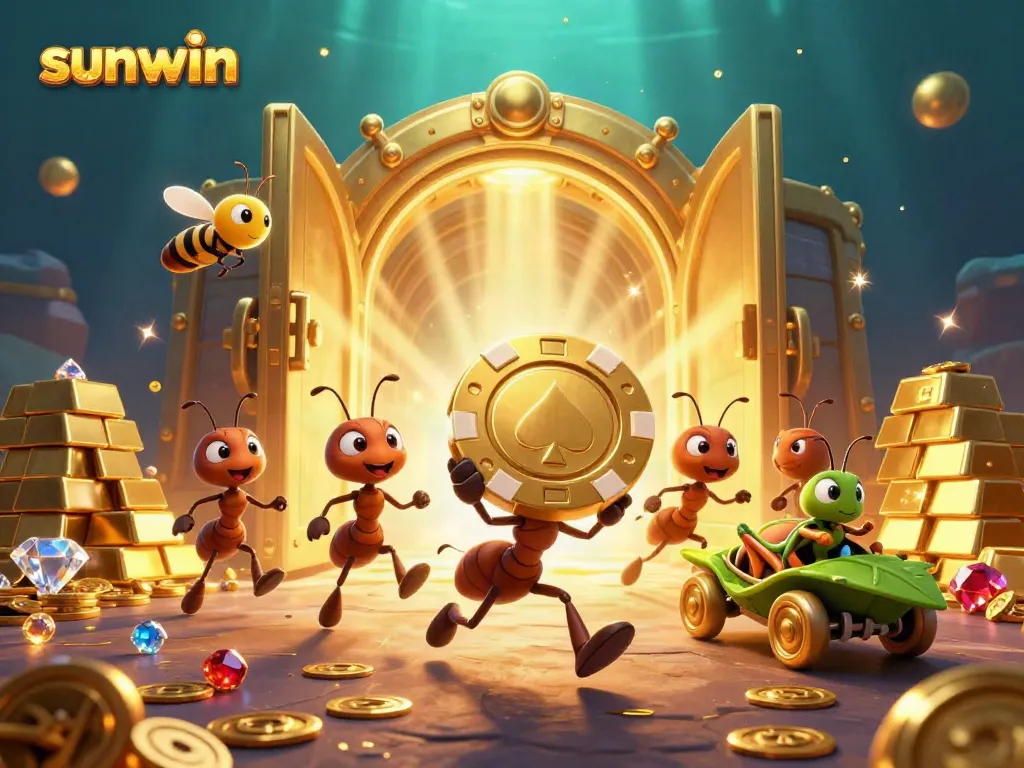 Experience the thrill of sunwin with a heist of giant poker chips and treasures!