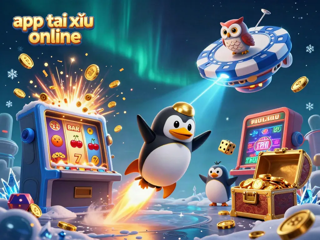 Experience excitement while playing app tài xỉu online in this vibrant 3D casino scene.
