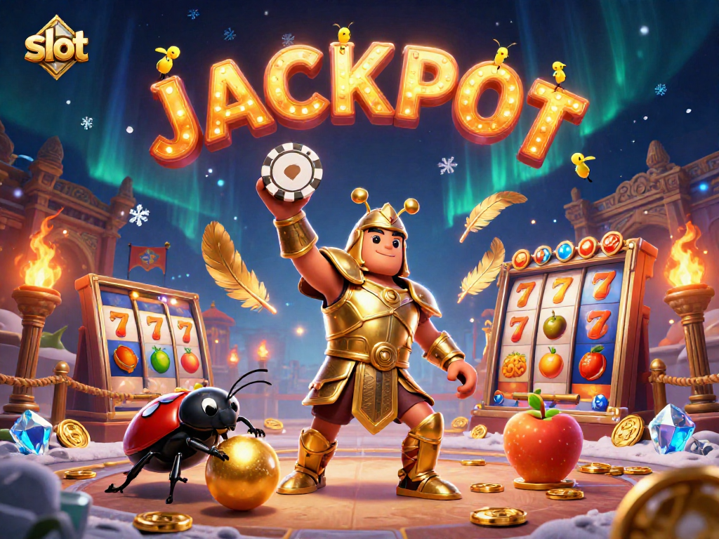 Spin the slot reels for big wins with our 3D jackpot celebration illustration!
