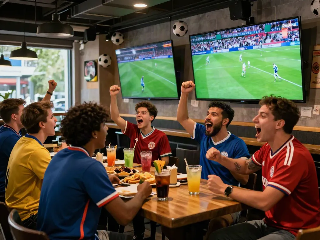Xoilactv brings football fans together in an energetic sports bar, celebrating live matches in HD.