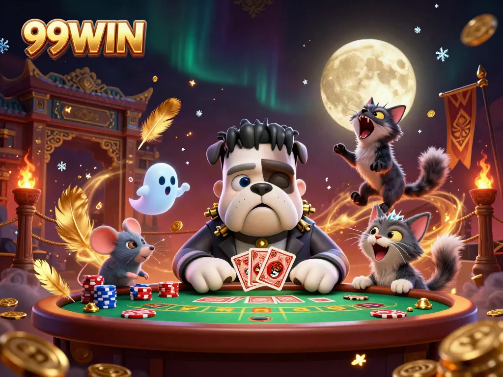 Experience thrilling casino action with 99WIN featuring spooky characters and engaging game elements.