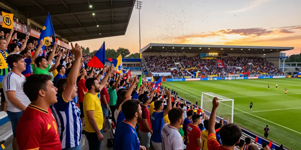 Socolive fans celebrating a thrilling football match in a vibrant stadium atmosphere.