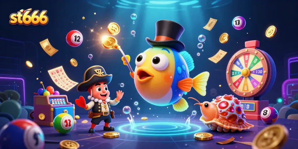 Engage with exciting st666 gaming strategies amidst a vibrant underwater casino adventure.