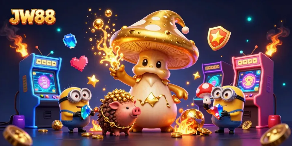Experience thrilling casino magic with JW88, a vibrant scene of gaming excitement.