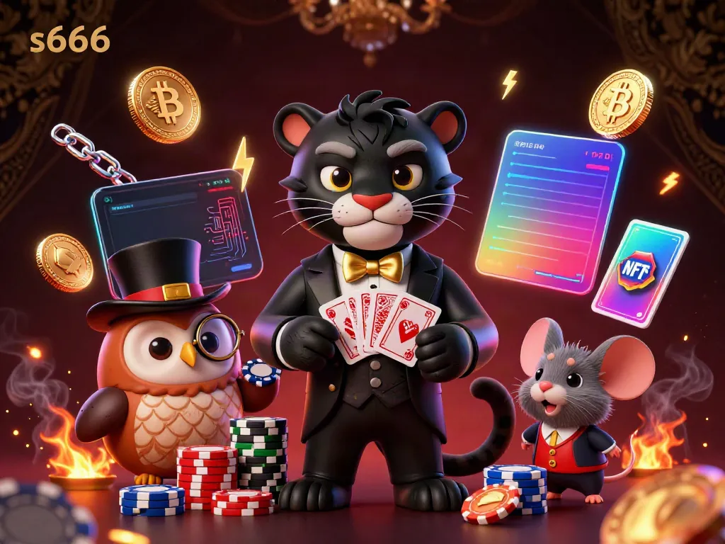 Experience thrilling gaming at s666 with stylish characters in a vibrant 3D casino scene.