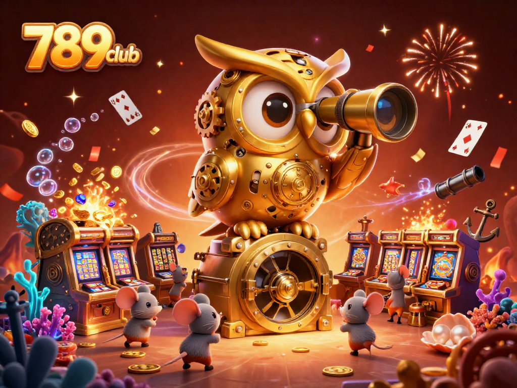 Experience the excitement of 789club with a dynamic 3D casino illustration brimming with action.