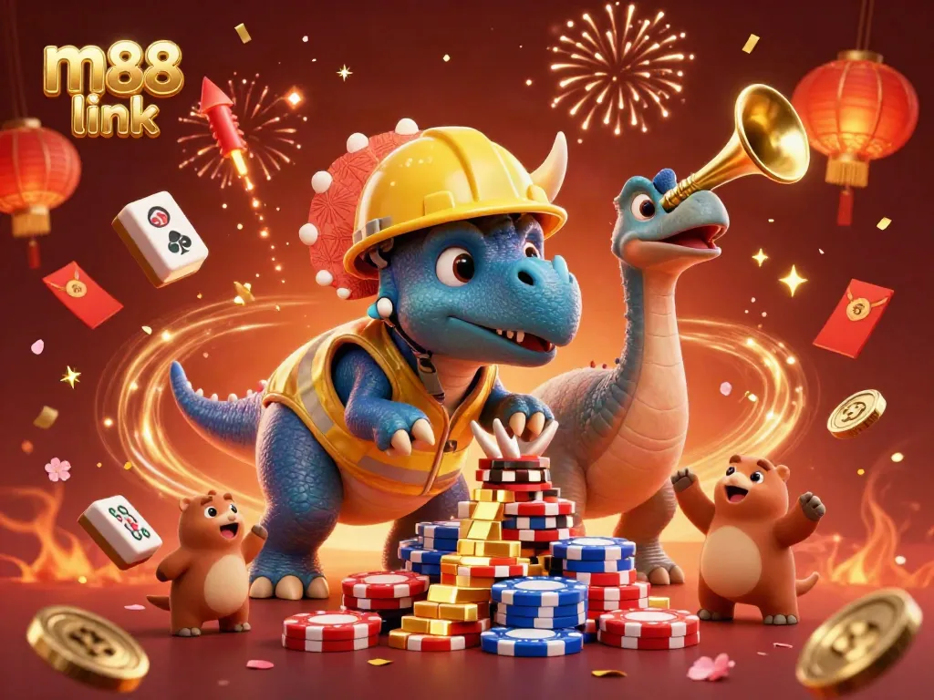 Experience the vibrant energy of m88 link with a dazzling 3D casino celebration.
