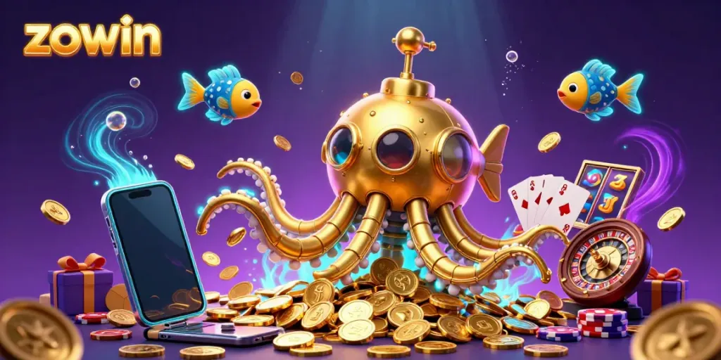 Experience thrilling gameplay with Zowin’s captivating slot game illustration in stunning 3D detail.