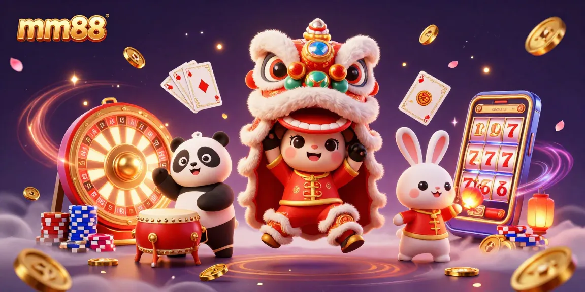 Experience excitement with mm88 through stunning 3D illustrations of casino fun and festivities.