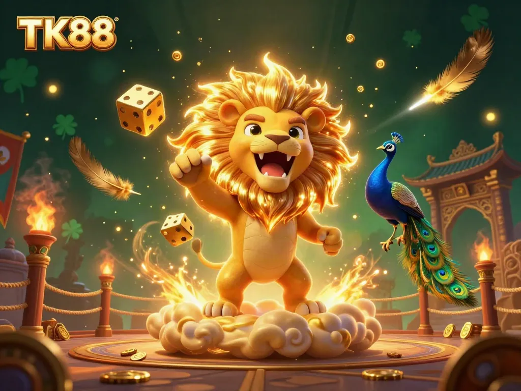 Experience TK88's vibrant animated casino scene with dynamic characters and rich gaming elements.