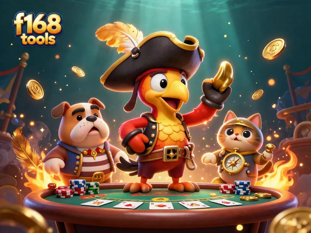 Play winning hands and stack chips in this f168 tools poker illustration with vibrant characters.