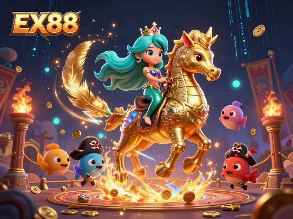 Experience the thrill of EX88 with vibrant characters, dynamic casino elements, and stunning visuals.