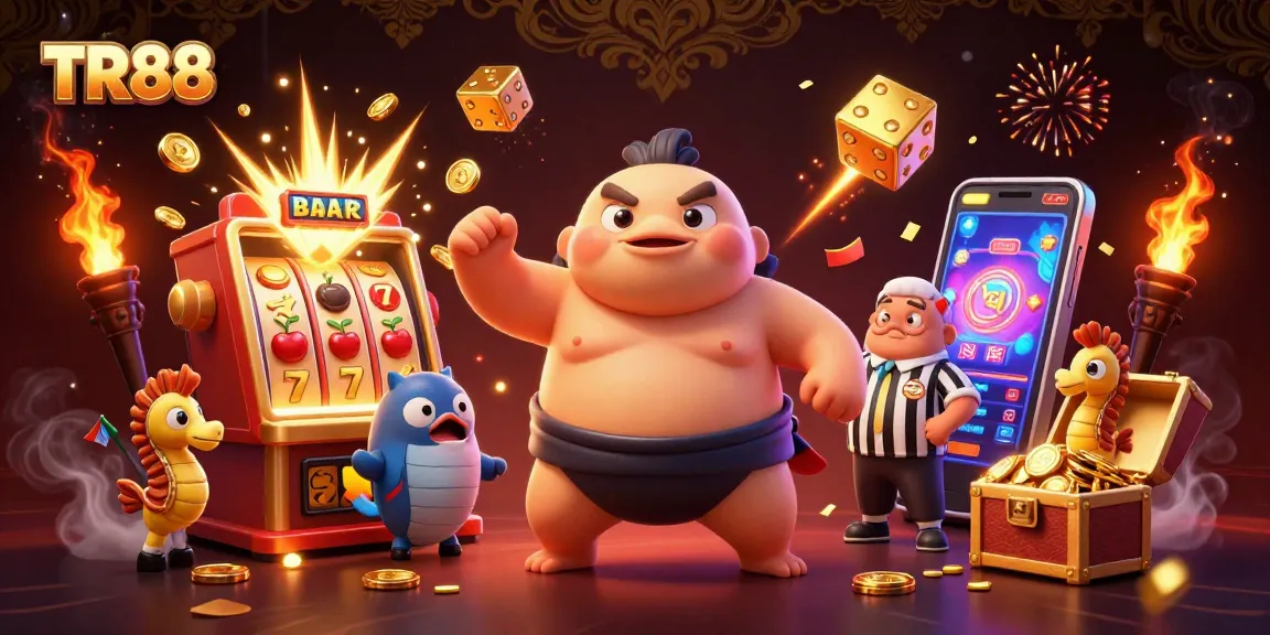 Experience the thrilling atmosphere of TR88 with lively characters and vibrant casino elements.