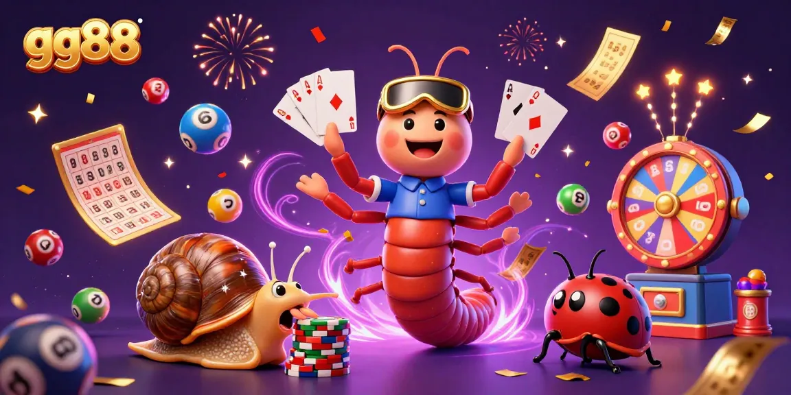Experience the thrill at gg88 with an animated illustration of unique casino characters and vibrant games.