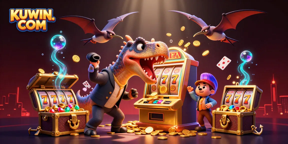 Experience excitement at KUWIN. COM as dinosaurs revel in jackpot wins amidst vibrant casino action.
