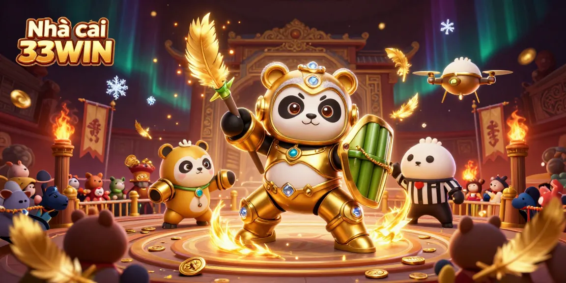 Experience the excitement at Nhà cái 33WIN with a vibrant 3D casino battle arena and engaging characters.