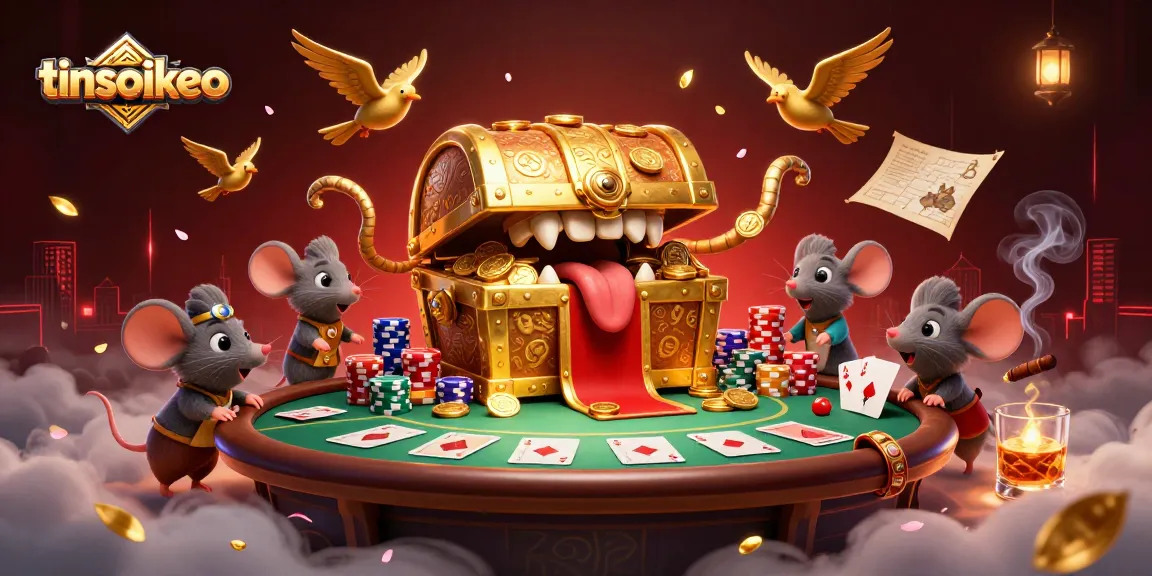 Engage in the thrill of poker with tinsoikeo's captivating 3D treasure chest scene.