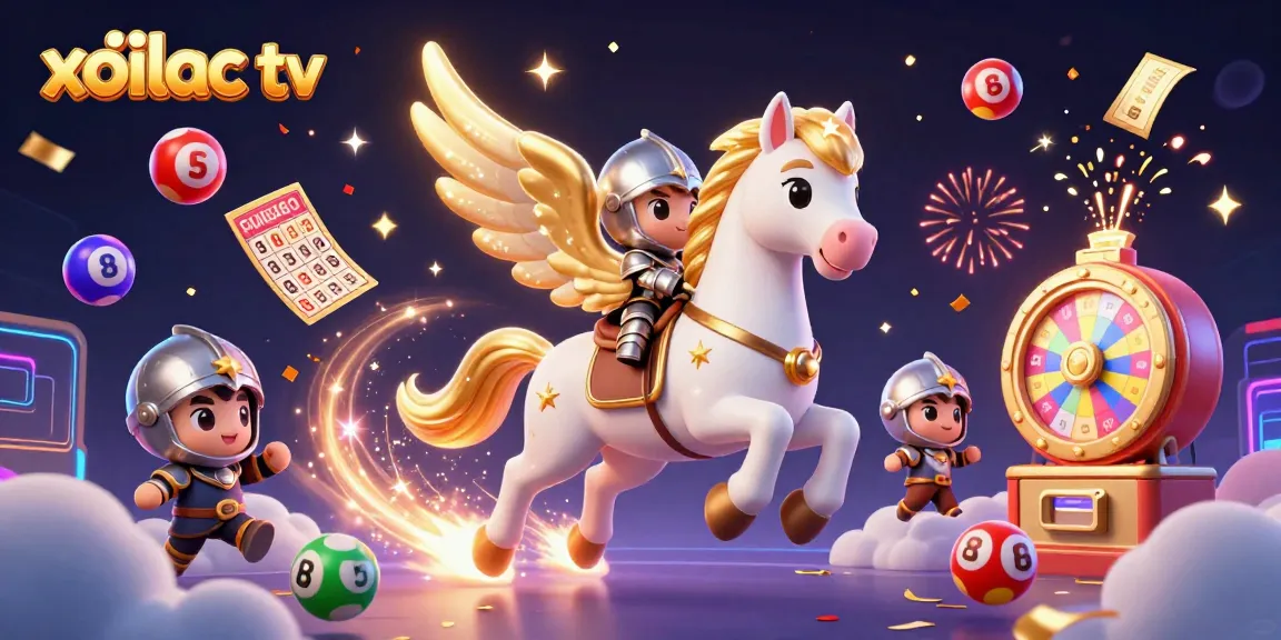Xoilac TV showcases an exciting lottery scene with vibrant characters and dynamic elements for players.