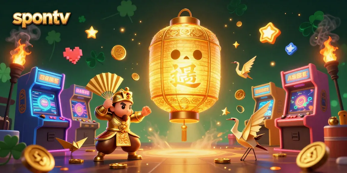 Stream sports effortlessly on spontv with vibrant graphics and captivating characters in this dynamic casino scene.