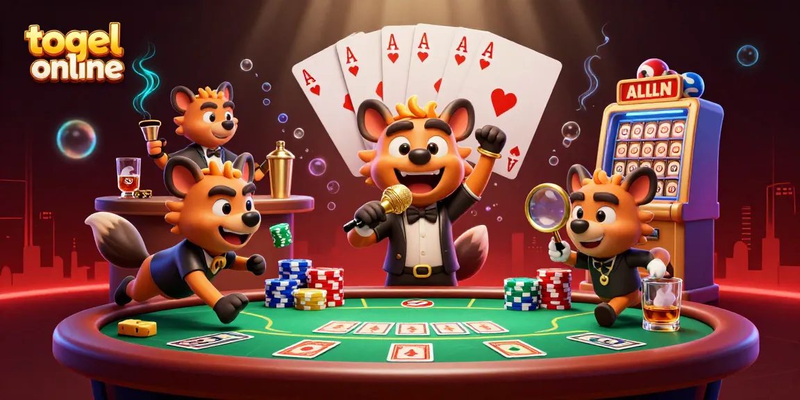 Engage with togel online lottery activities in this vibrant comedy casino scene.