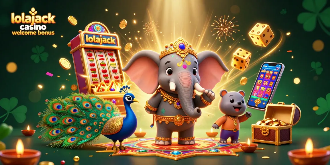 Experience the excitement of the lolajack casino welcome bonus with a vibrant scene of rewards and wins.