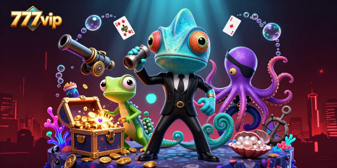 Engage in thrilling gameplay at 777vip with colorful characters and underwater casino treasures.