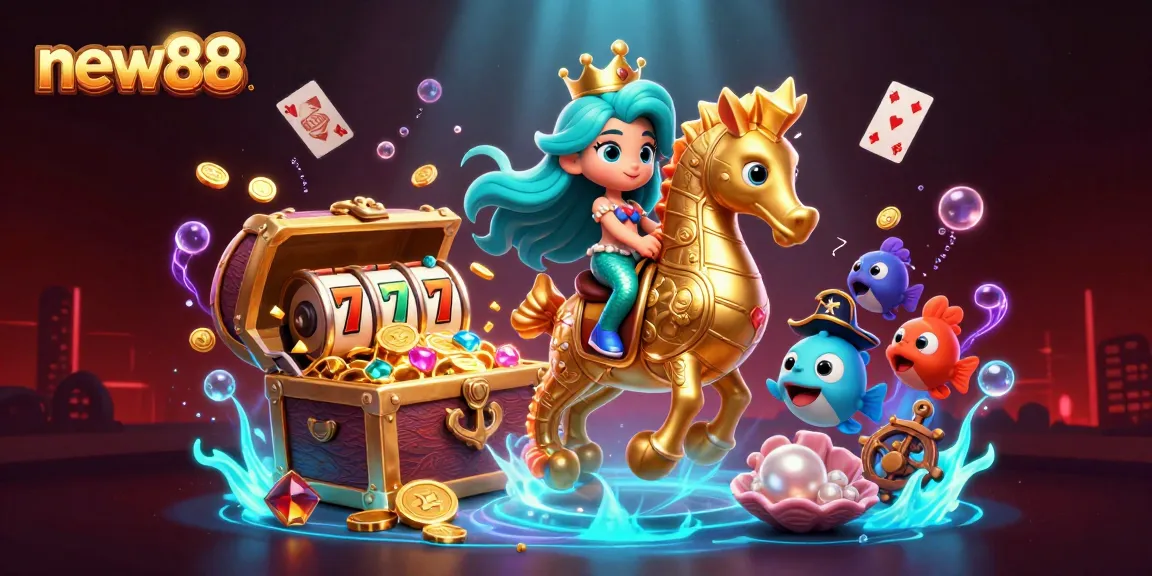 Engage with the exciting casino atmosphere as new88 gamers spin slots and catch treasures.