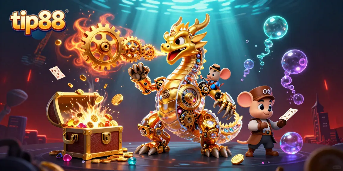 Engage with tip88's thrilling golden dragon adventure among a treasure-filled underwater world.