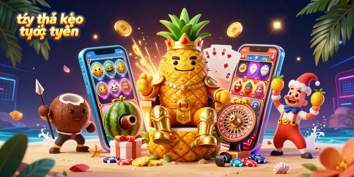 Experience the excitement of tỷ lệ kèo trực tuyến at a lively beach casino uniquely illustrated.