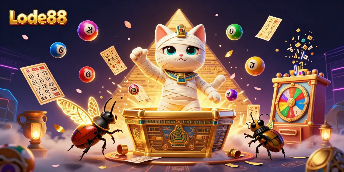 Lode88 showcases thrilling Egyptian-themed casino action with dynamic lottery elements.