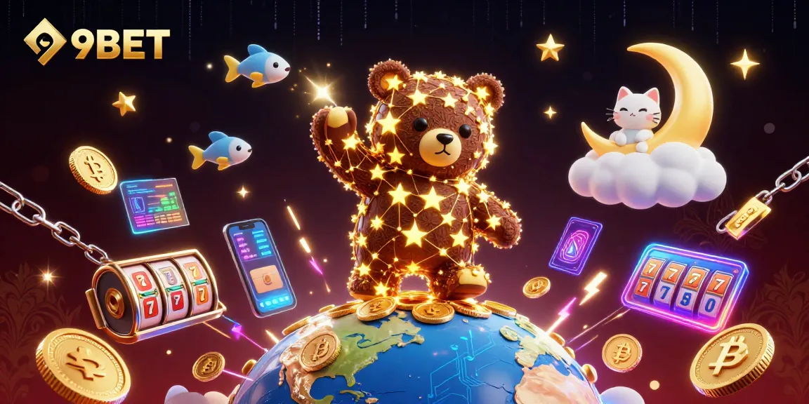 Experience thrilling wins with 9BET as 3D animated characters uncover treasures in a vibrant casino.