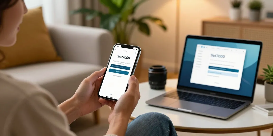 Experience easy access with Slot7000's mobile app in a cozy setting.