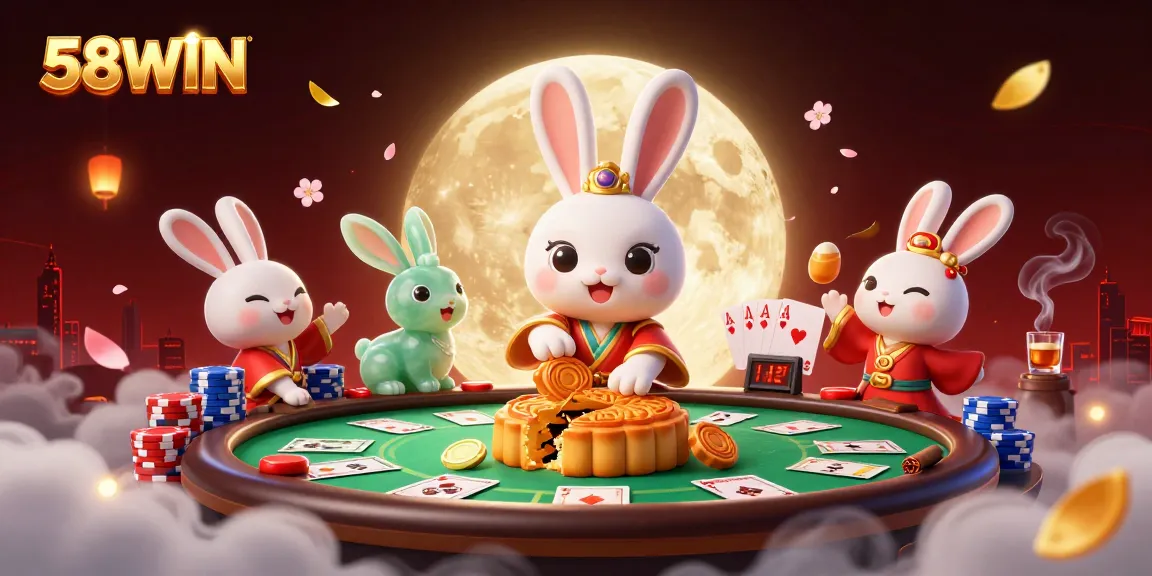 Join the excitement at 58WIN with poker chips and traditional elements from a mythical scene.