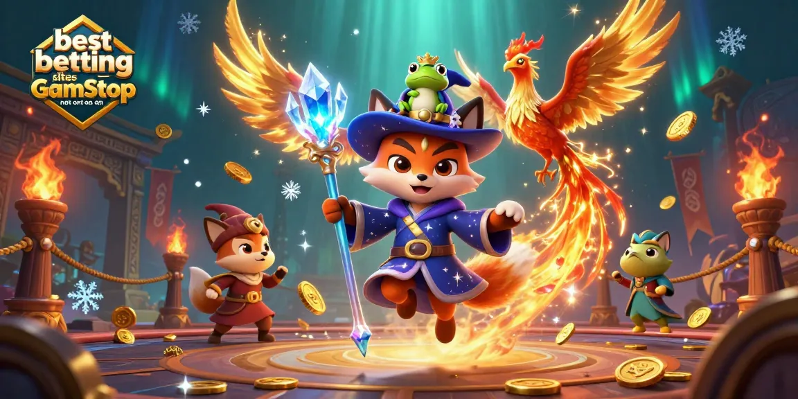 Bet on the best betting sites not on GamStop with vibrant casino-themed 3D illustration.